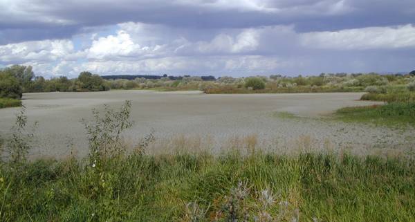 View of dry lake bed