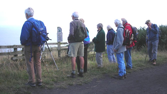 group overlooking sea